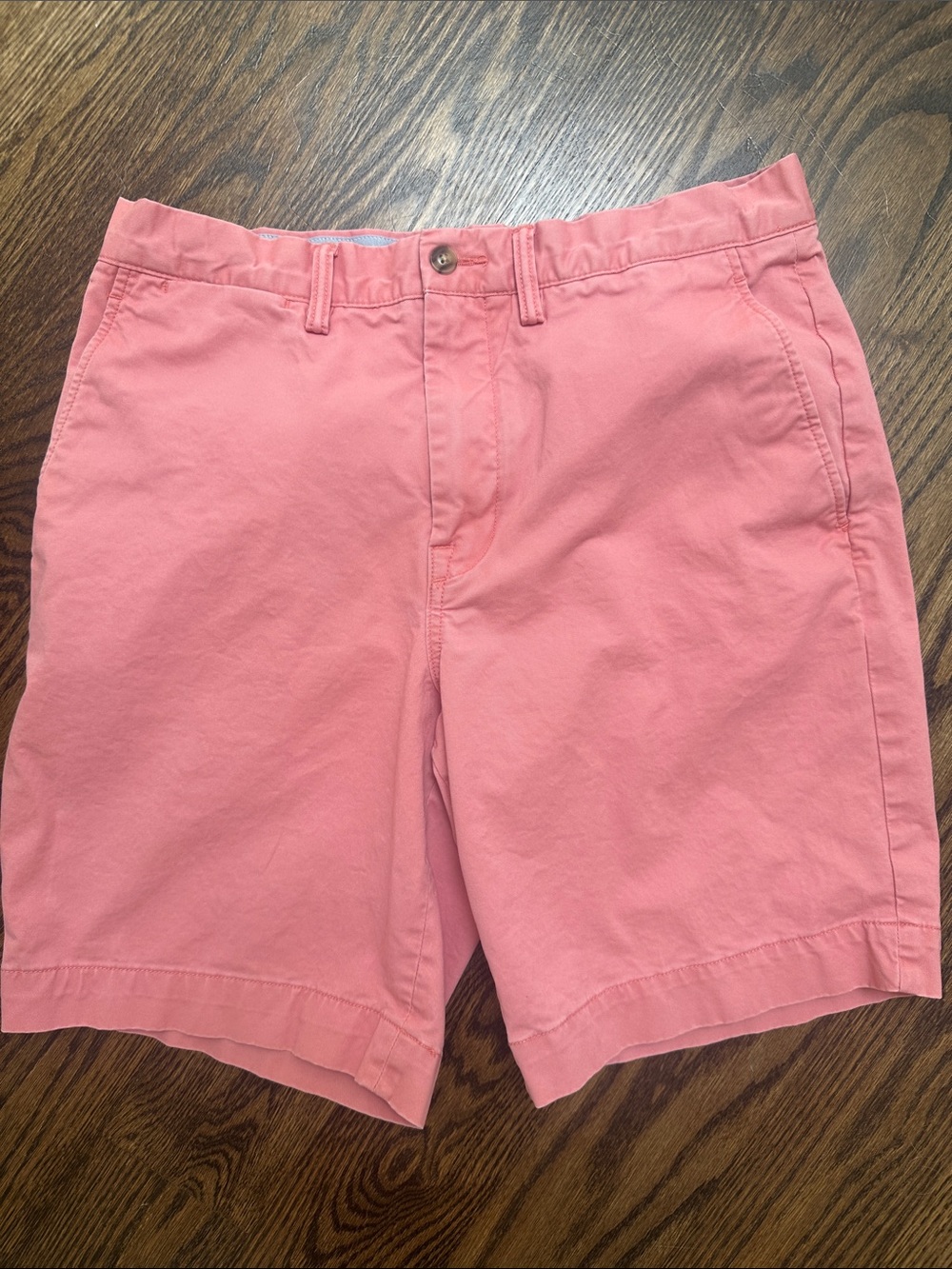Ralph Lauren Coral Pink Cotton Flat-Front Shorts